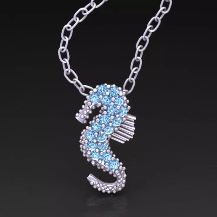 Seahorse Pendant 3D print model_0