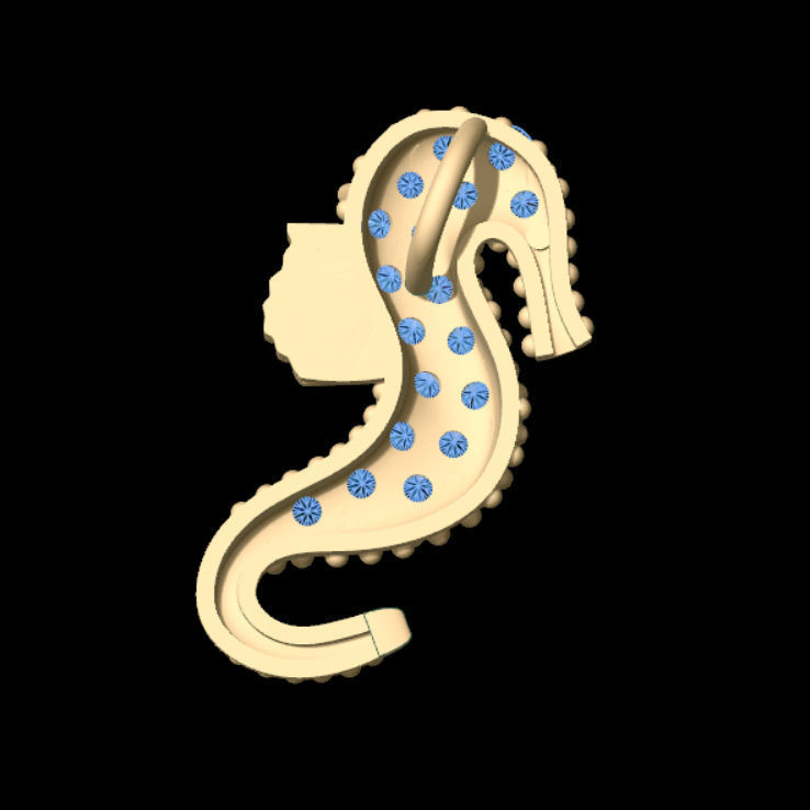Seahorse Pendant 3D print model_4