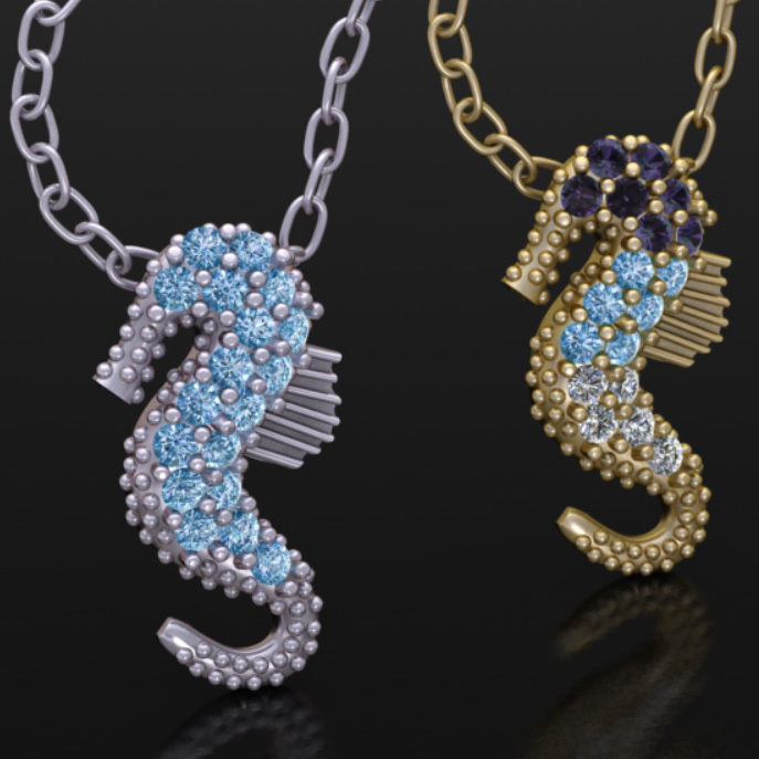 Seahorse Pendant 3D print model_2
