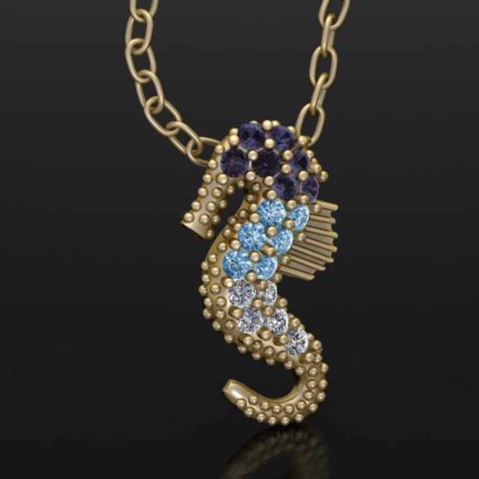 Seahorse Pendant 3D print model_1