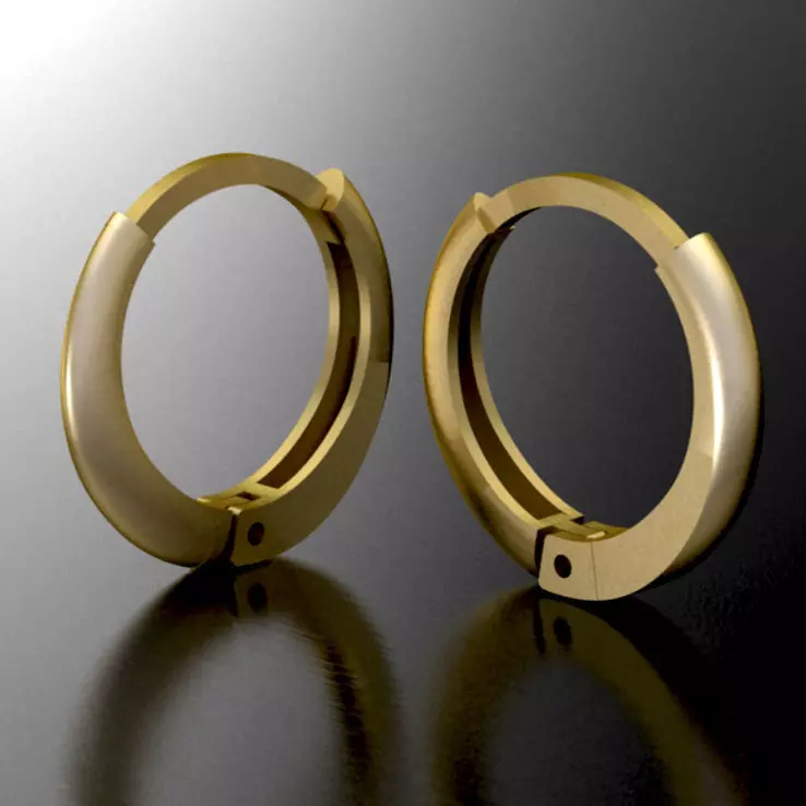 Simple Hoop Earing 3D print model_0