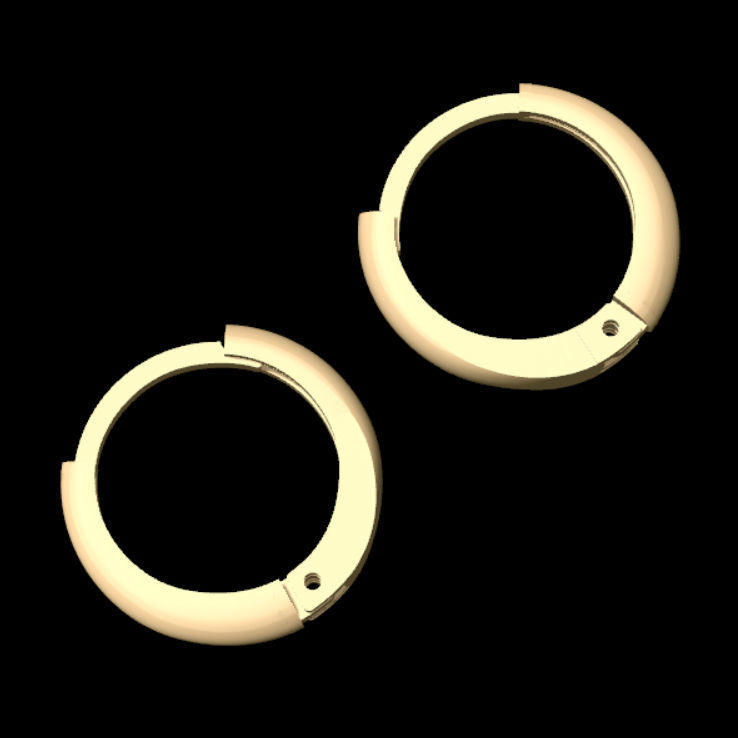 Simple Hoop Earing 3D print model_2