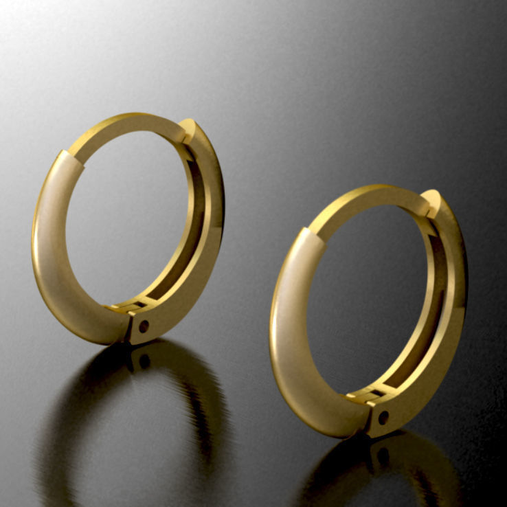 Simple Hoop Earing 3D print model_1