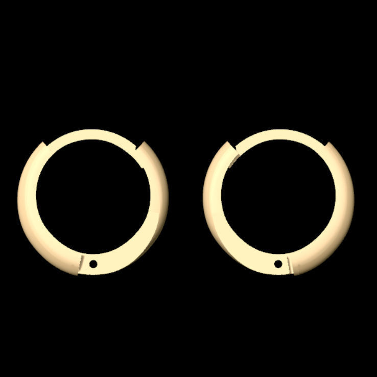 Simple Hoop Earing 3D print model_3