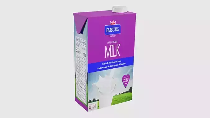 Milk Carton Box Low-poly 3D model