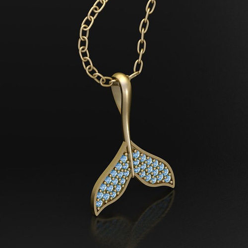 Whale Tail Pendant 3D print model