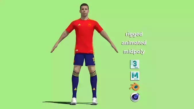 T-Pose Rigged Dani Olmo Spain Euro 2024