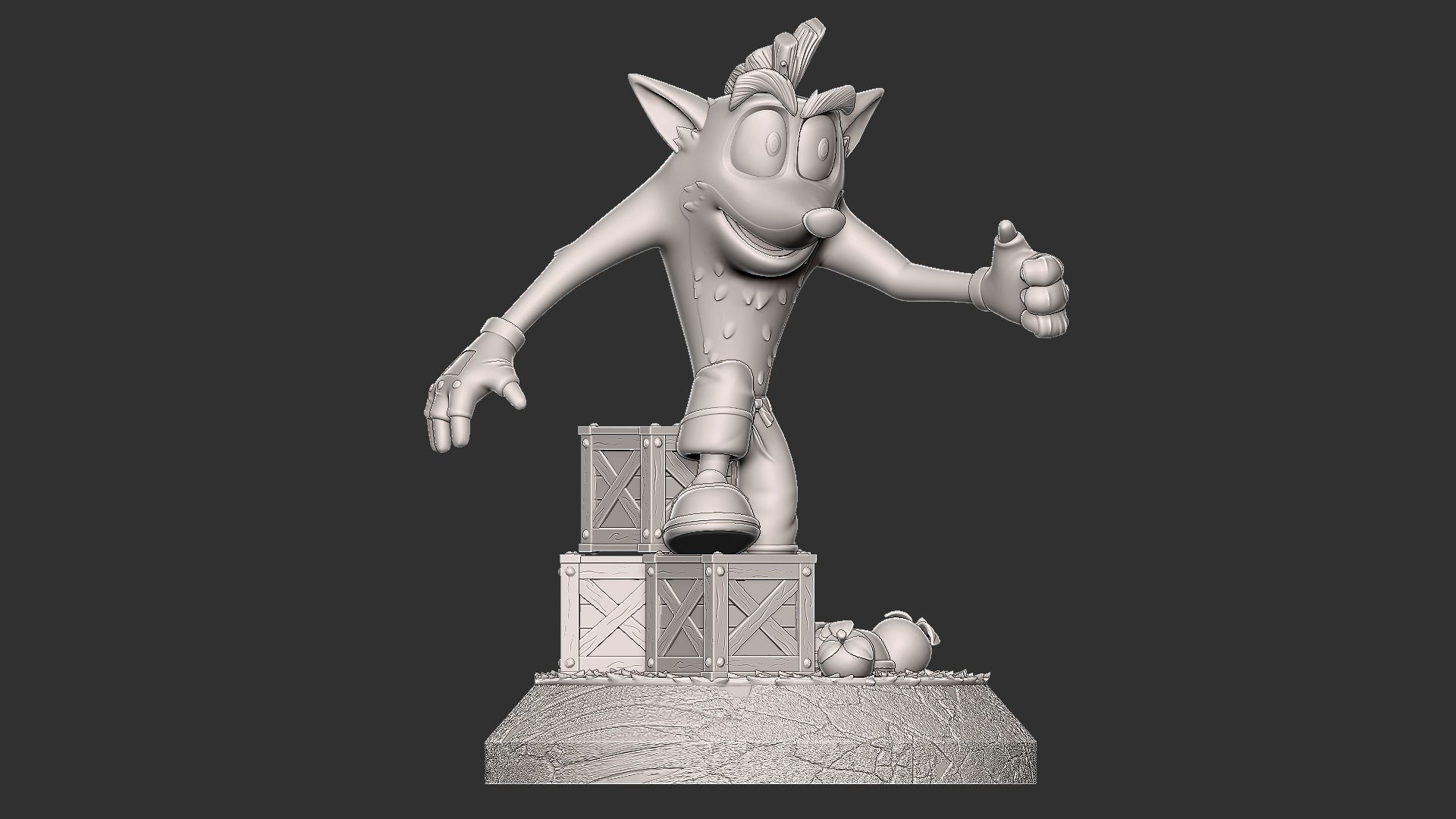 crash bandicoot with cuts 3D print model_4