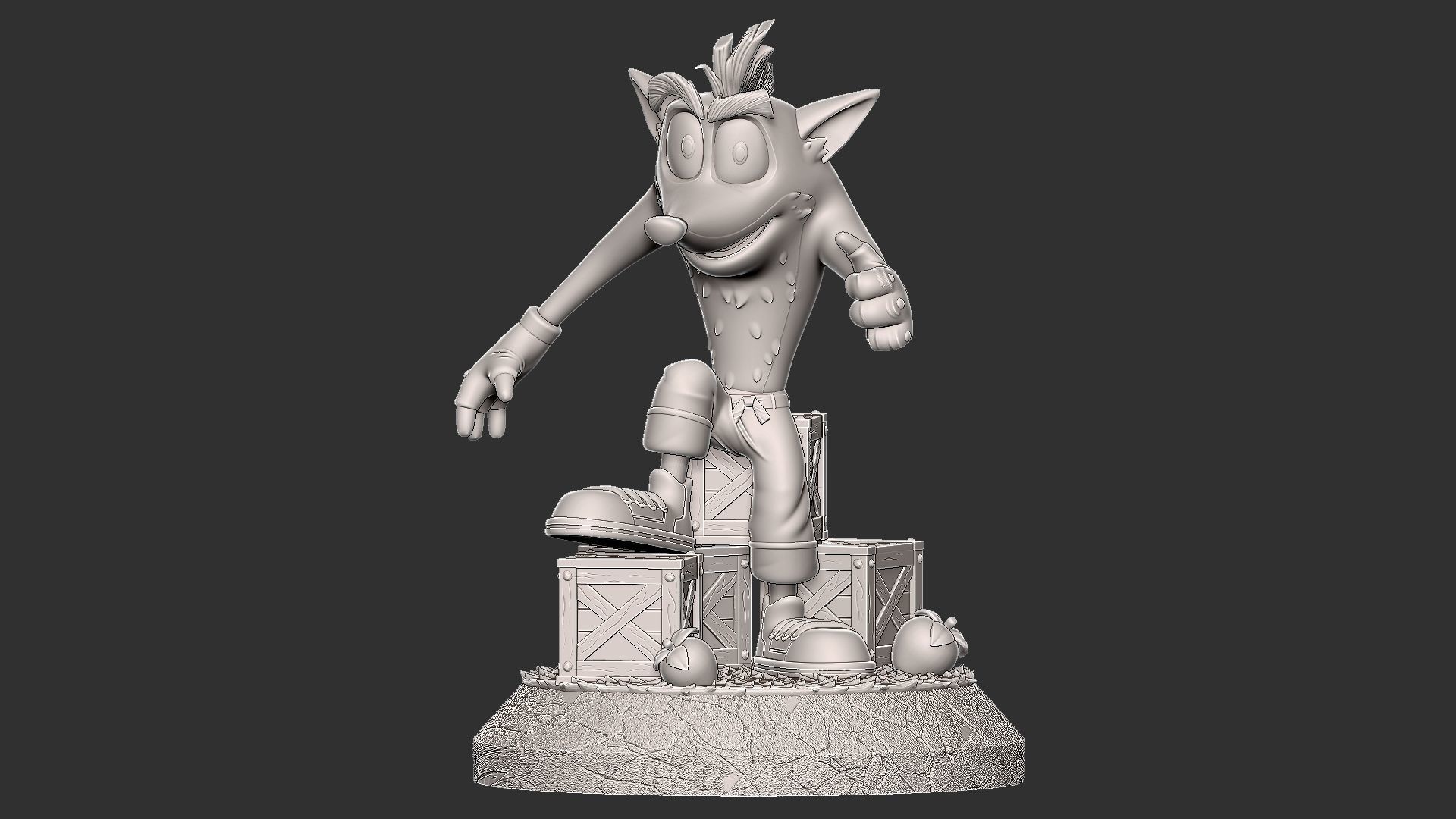 crash bandicoot with cuts 3D print model_2