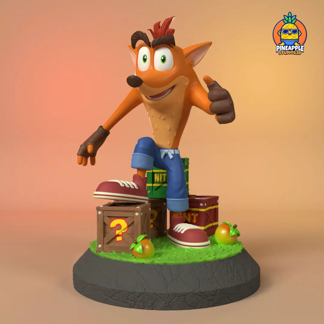 crash bandicoot with cuts 3D print model_0
