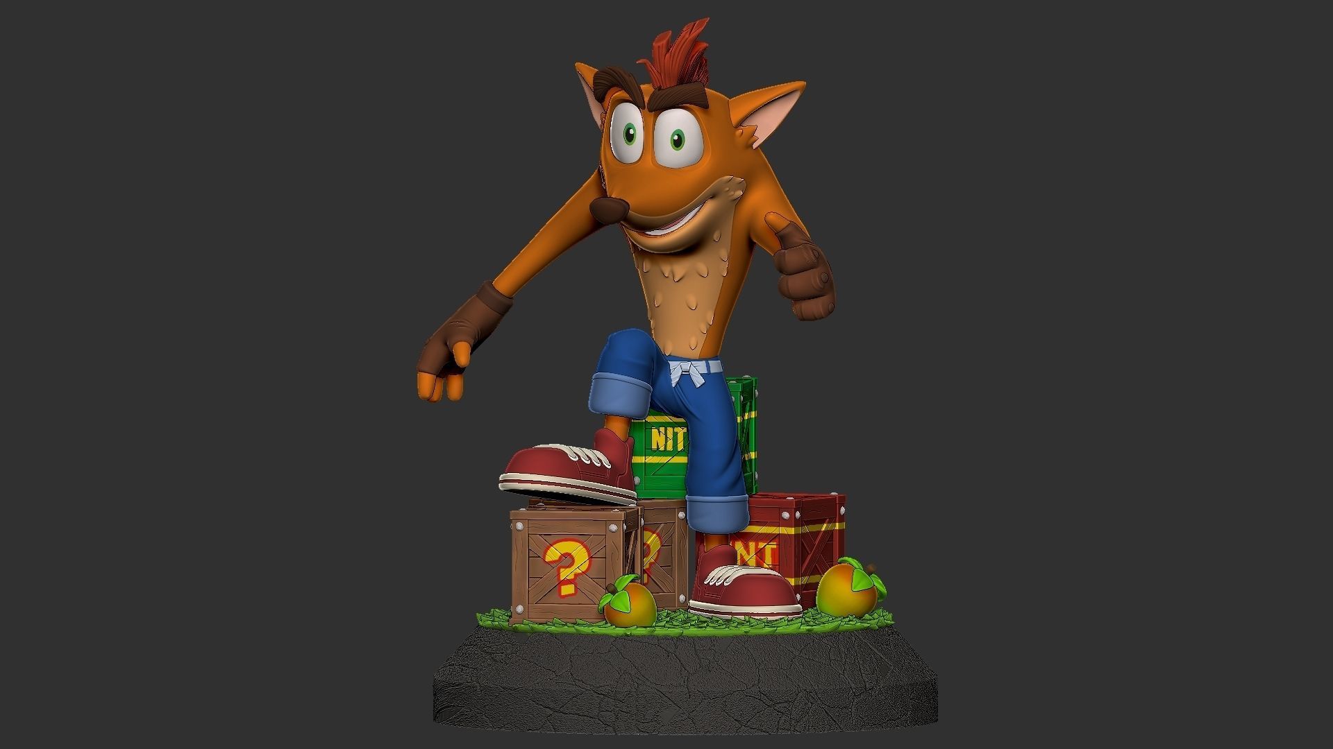 crash bandicoot with cuts 3D print model_1