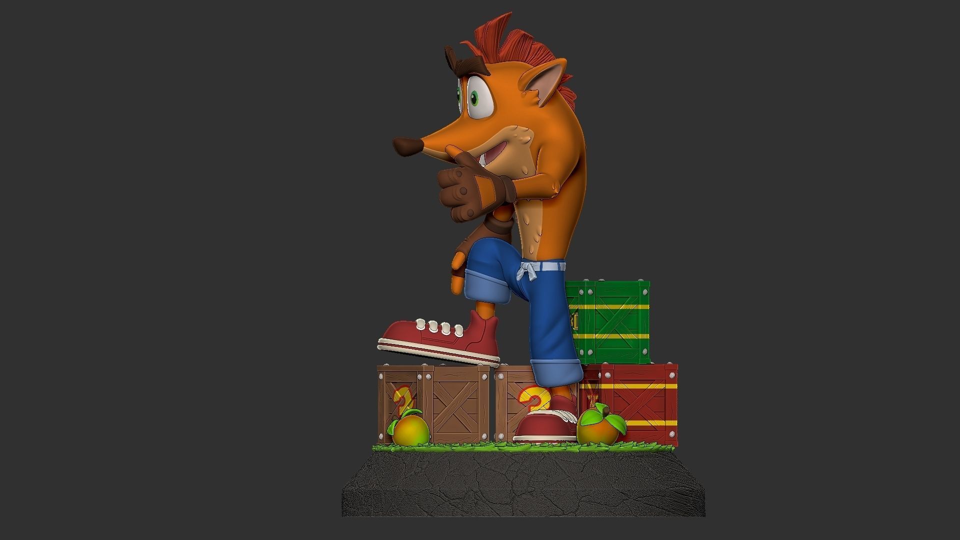 crash bandicoot with cuts 3D print model_7