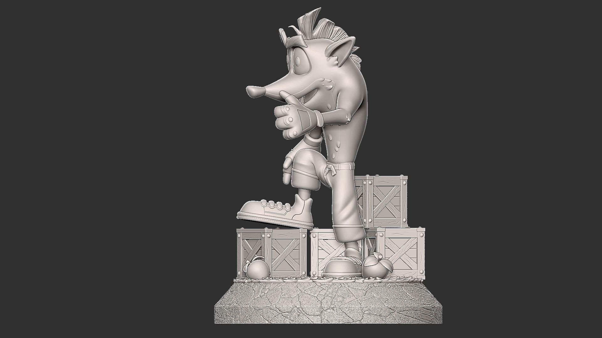 crash bandicoot with cuts 3D print model_8