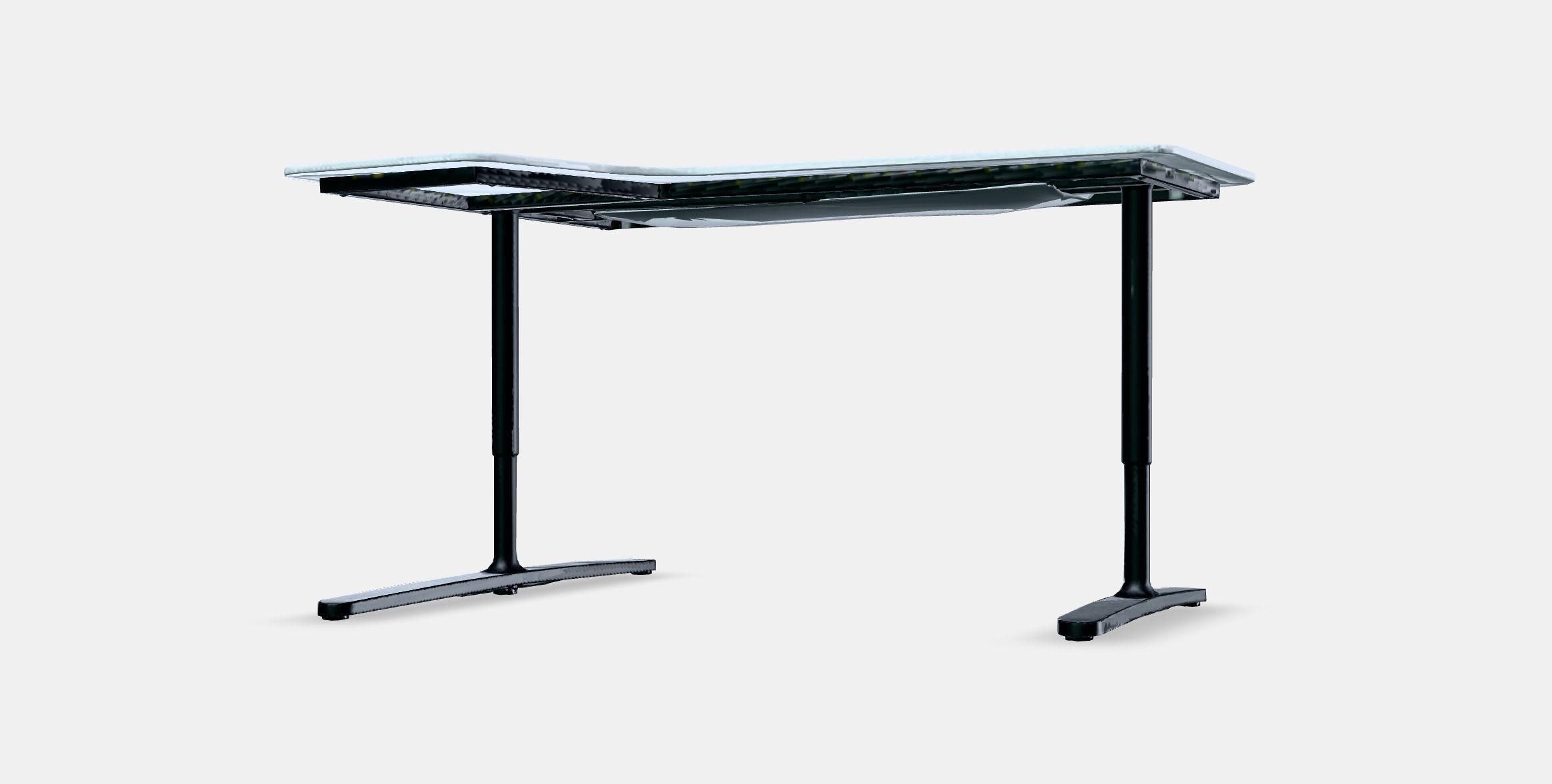 BEKANT Corner desk left 6 Low-poly 3D model_13