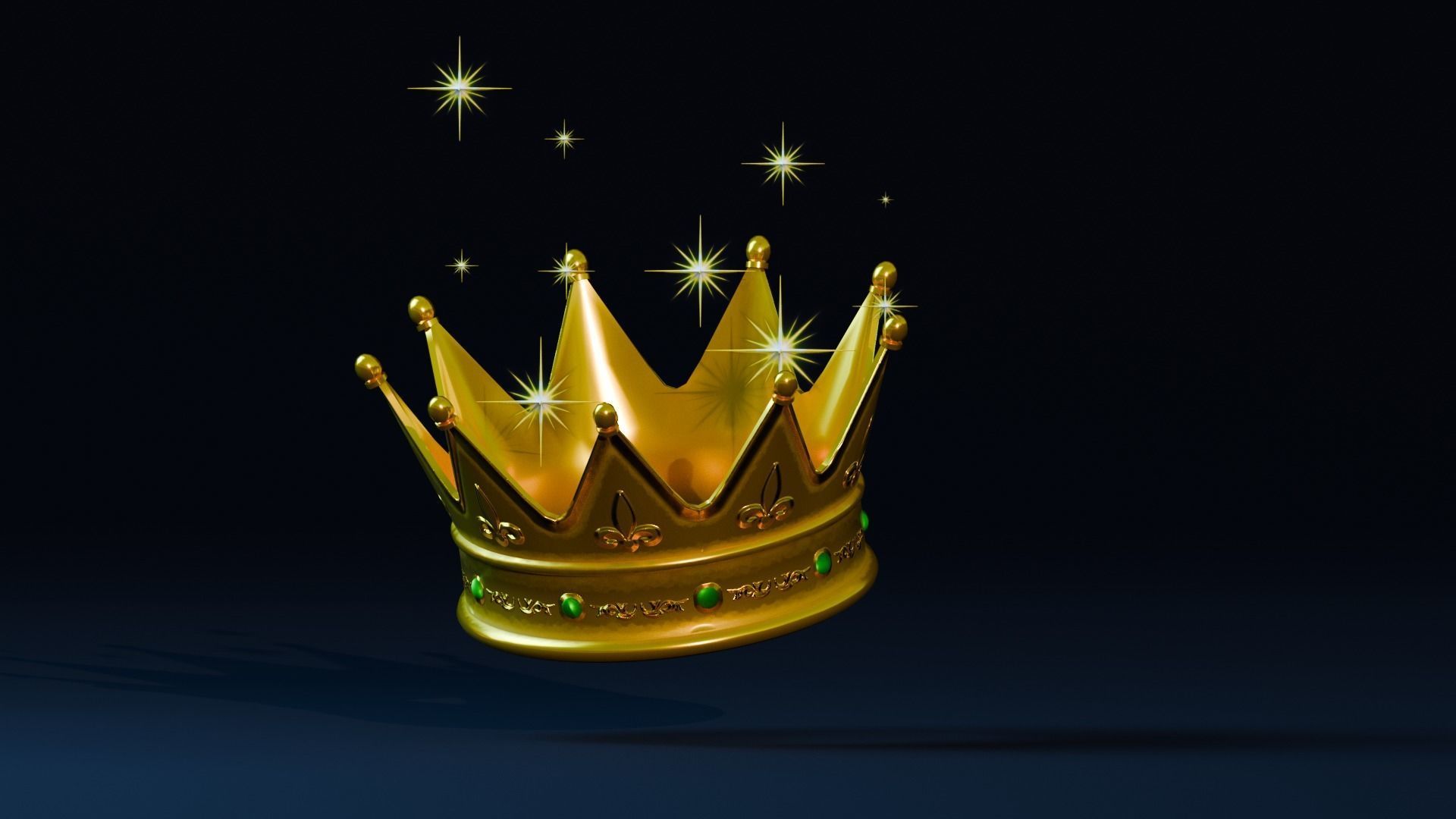 Low poly - Stylized Game Items - Crown Low-poly 3D model_2