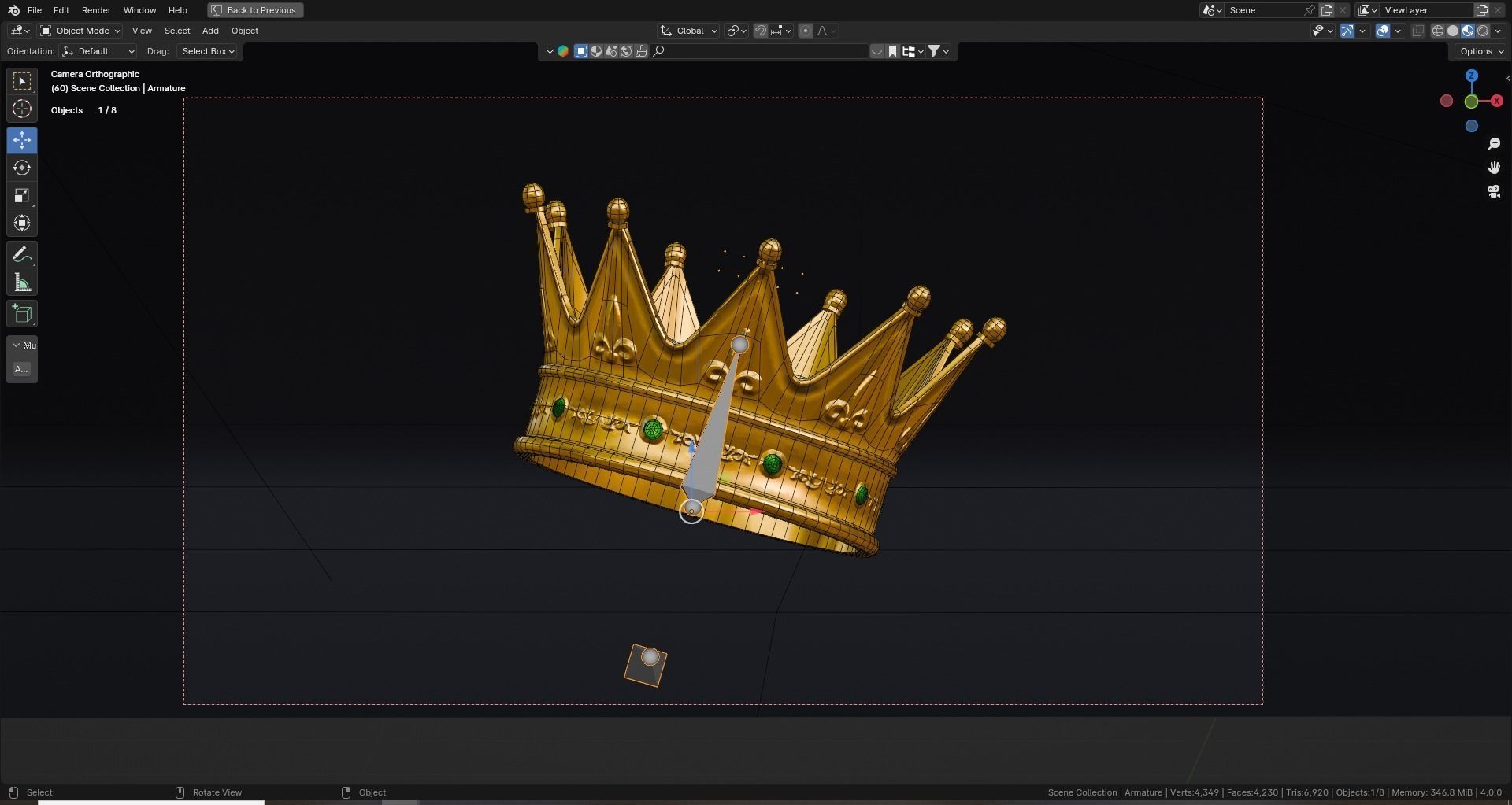 Low poly - Stylized Game Items - Crown Low-poly 3D model_8