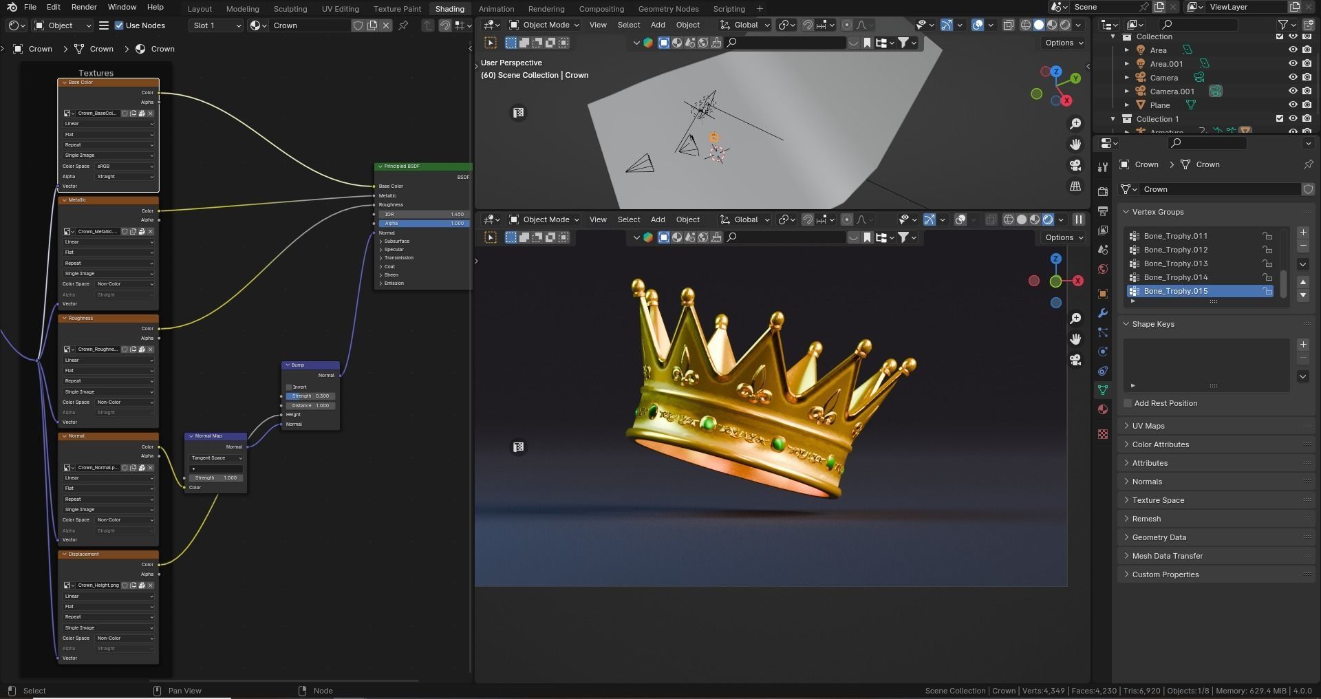 Low poly - Stylized Game Items - Crown Low-poly 3D model_6