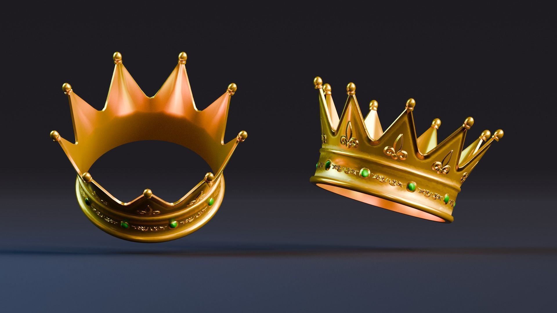 Low poly - Stylized Game Items - Crown Low-poly 3D model_1