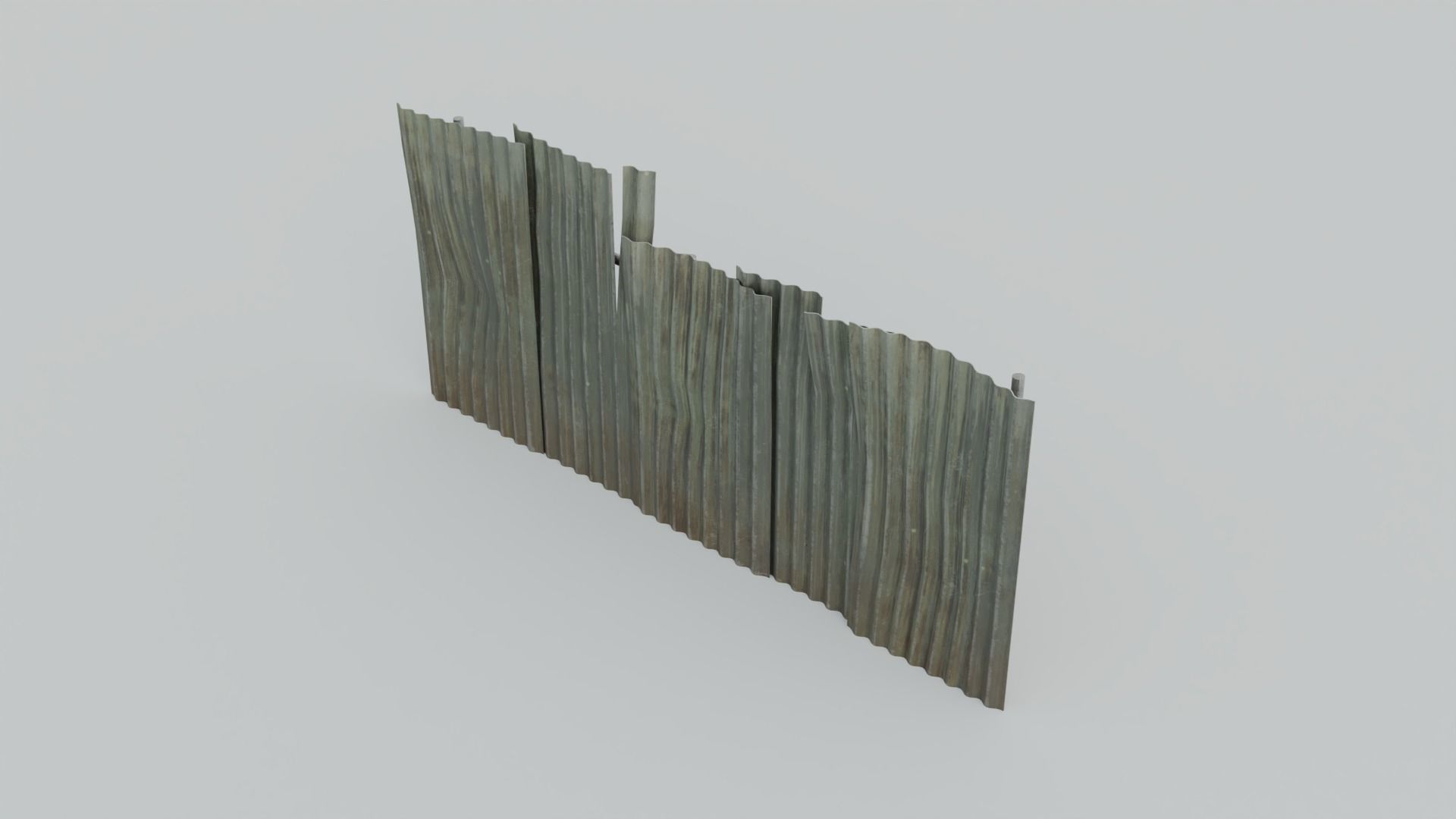Metal Fence with 4K Textures Low-poly 3D model_2