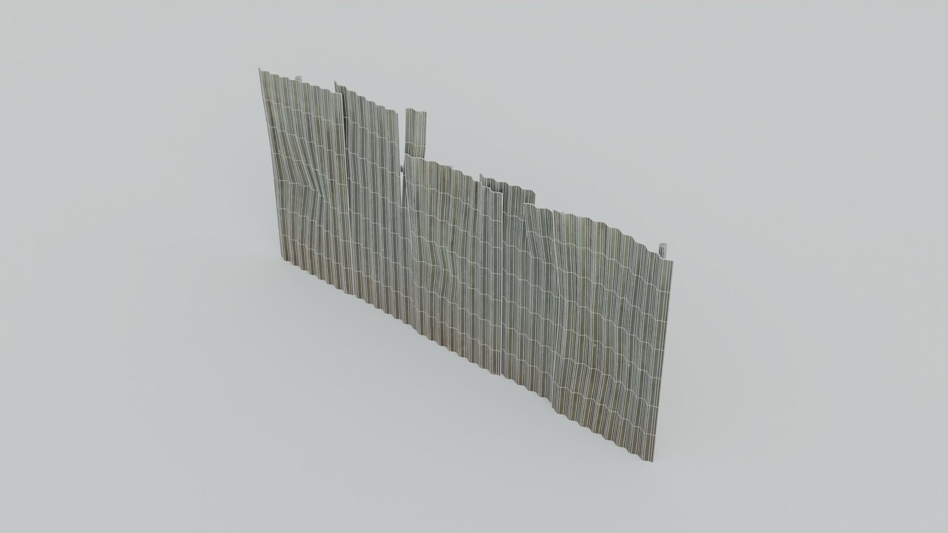 Metal Fence with 4K Textures Low-poly 3D model_4