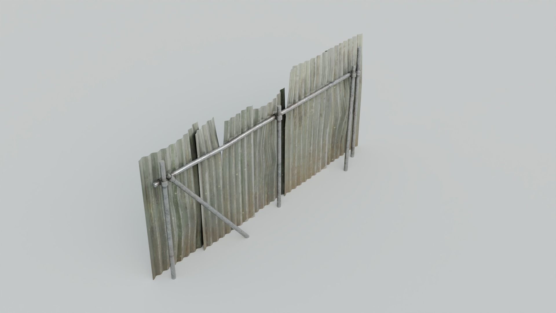Metal Fence with 4K Textures Low-poly 3D model_8