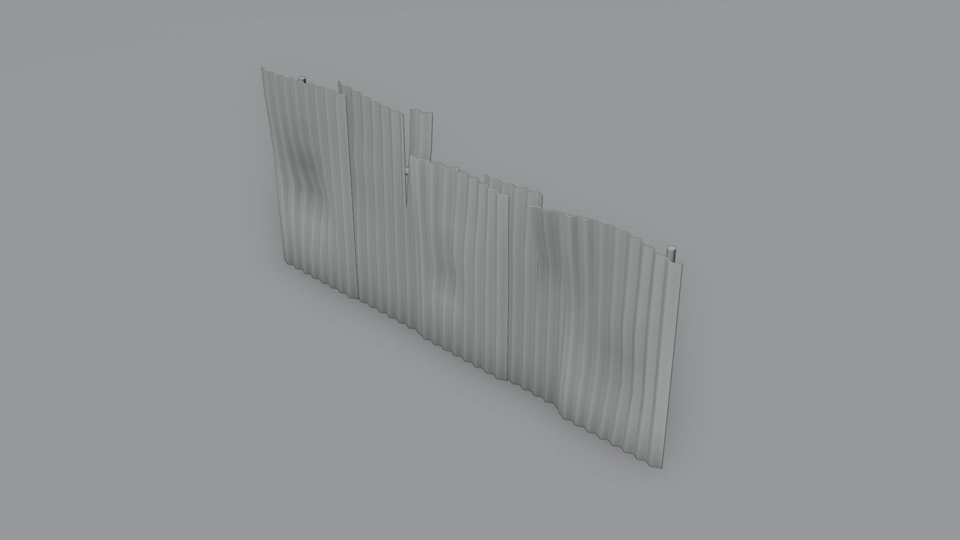 Metal Fence with 4K Textures Low-poly 3D model_5