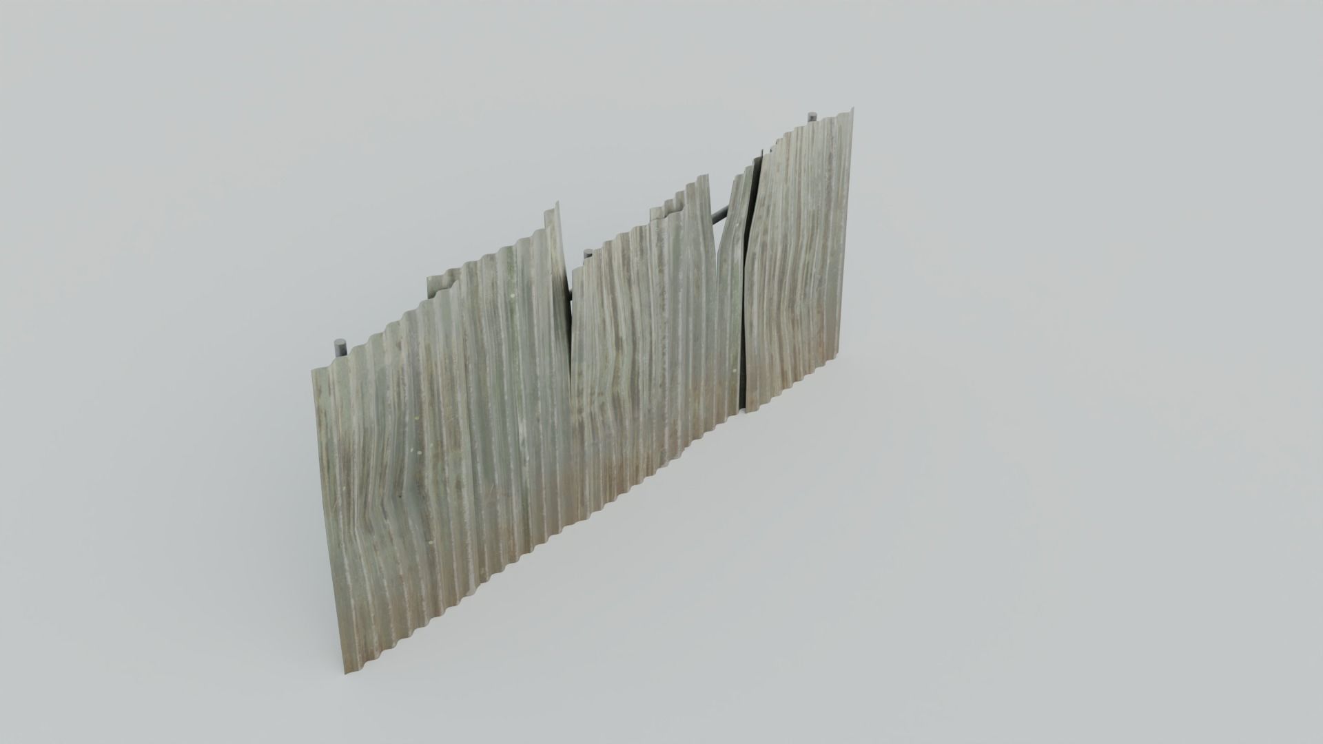 Metal Fence with 4K Textures Low-poly 3D model_6