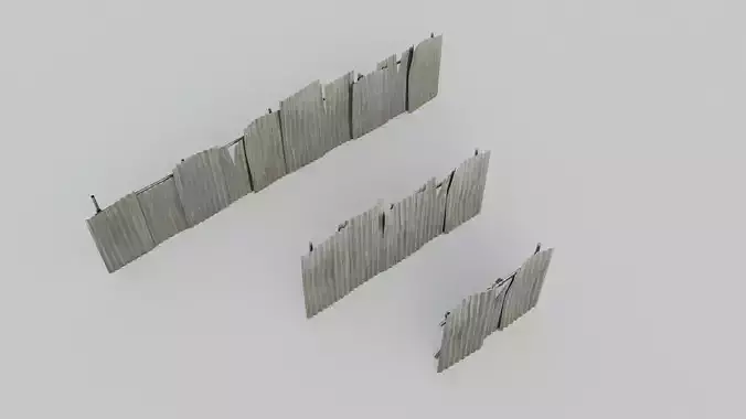 Metal Fence with 4K Textures Low-poly 3D model