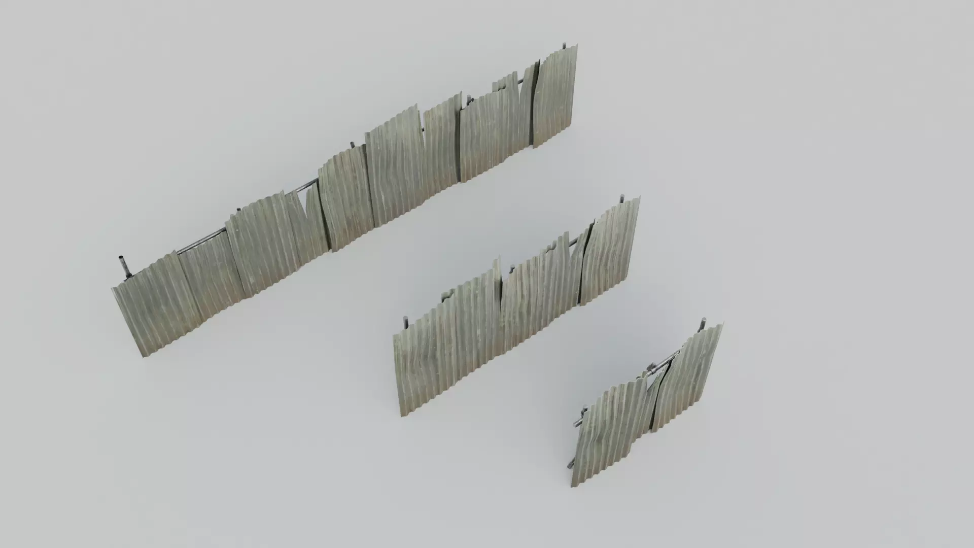 Metal Fence with 4K Textures Low-poly 3D model_0