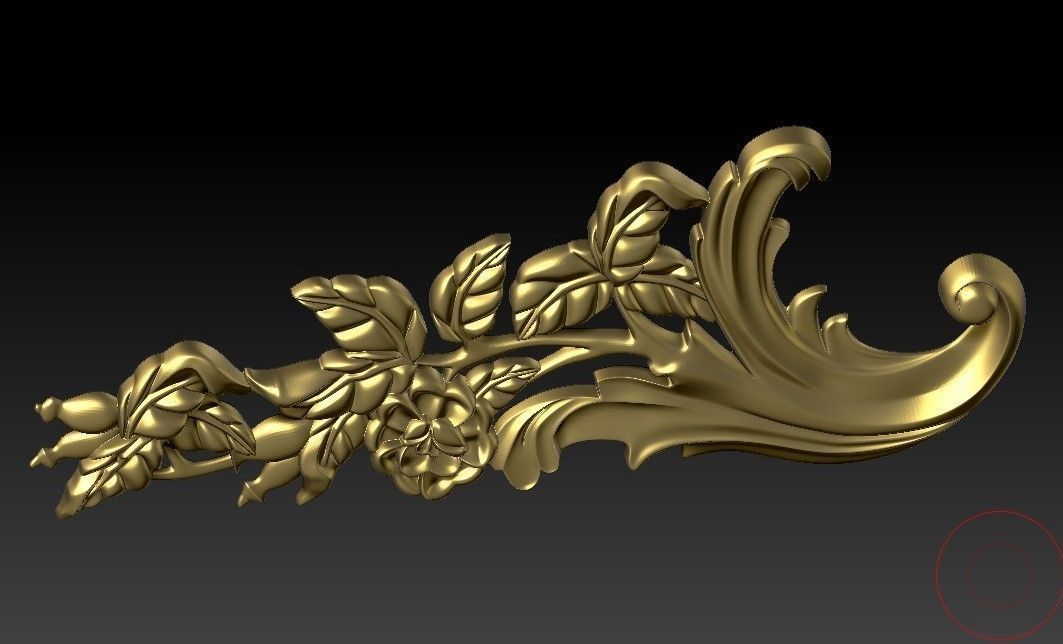 pattern CNC gold-plated sculpted wooden frame pattern 3D model 3D model_1