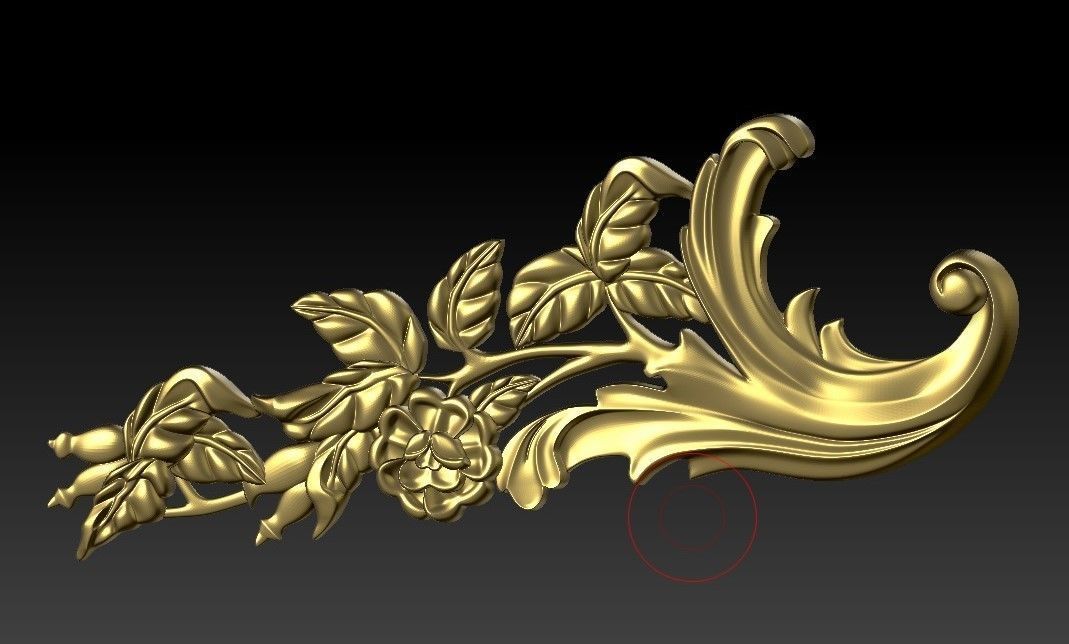 pattern CNC gold-plated sculpted wooden frame pattern 3D model 3D model_2