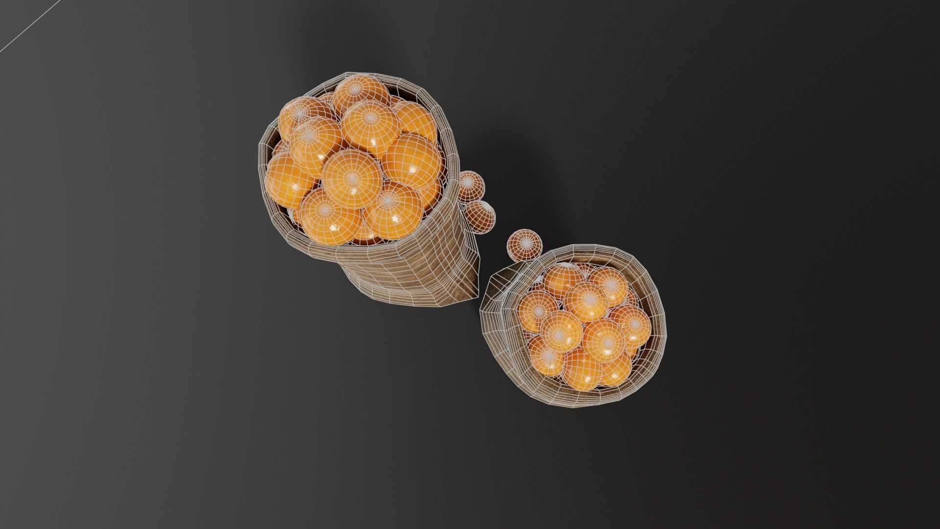 Orange Fruit Sacks Low-poly 3D model_10