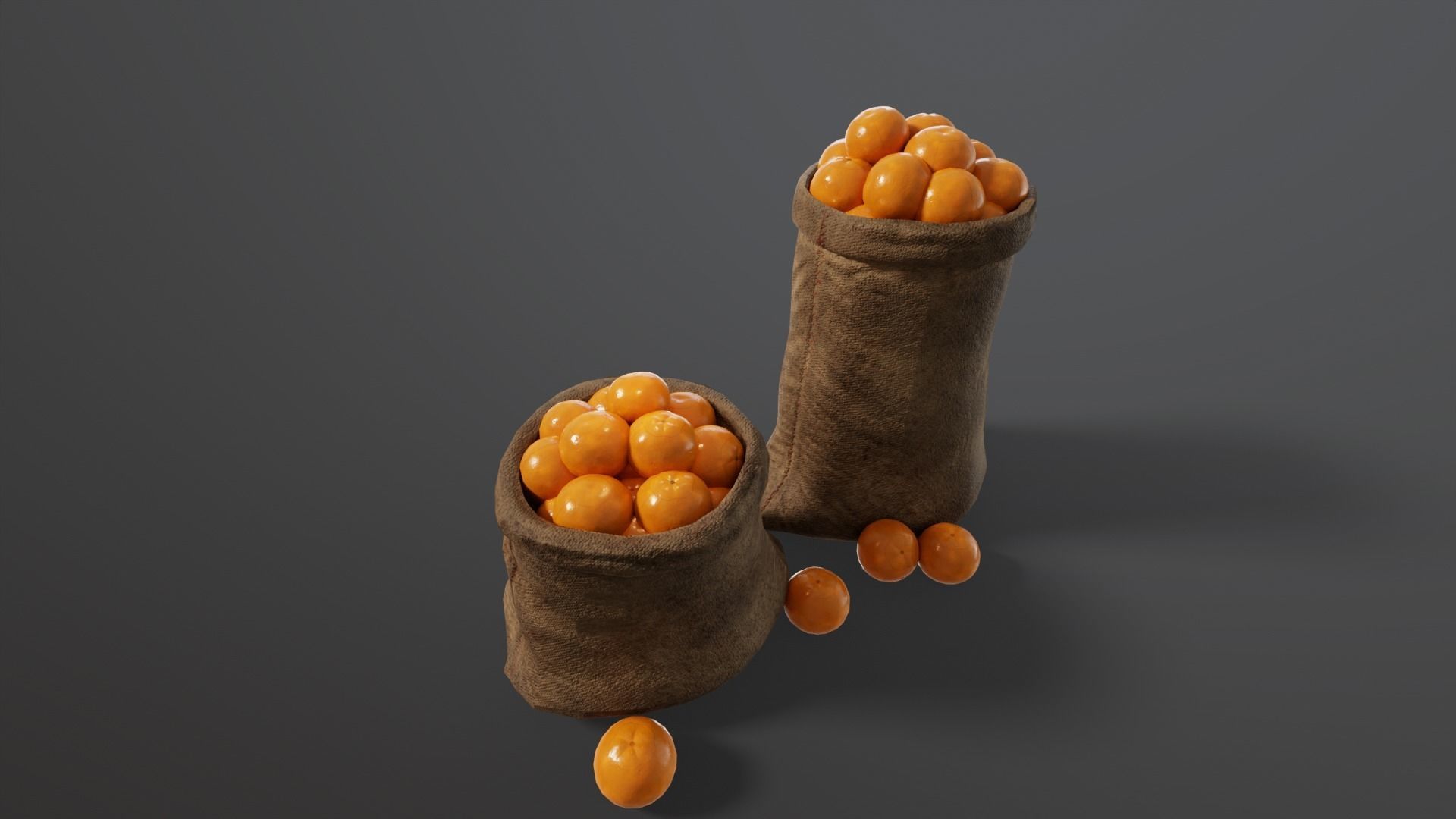 Orange Fruit Sacks Low-poly 3D model_6