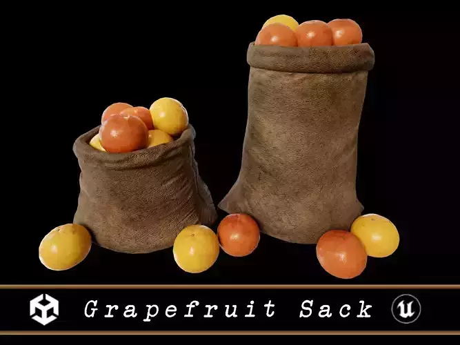 Grapefruit Sacks Low-poly 3D model