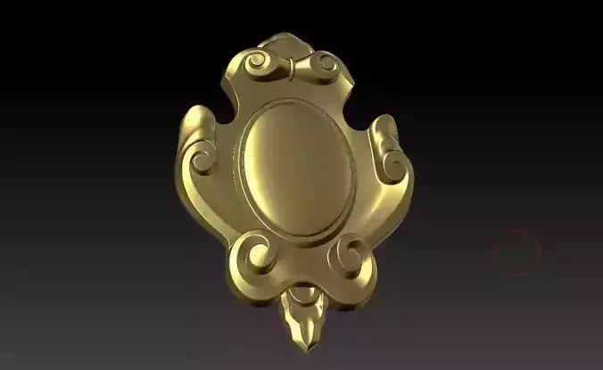 pattern CNC gold-plated sculpted wooden frame pattern 3D model 