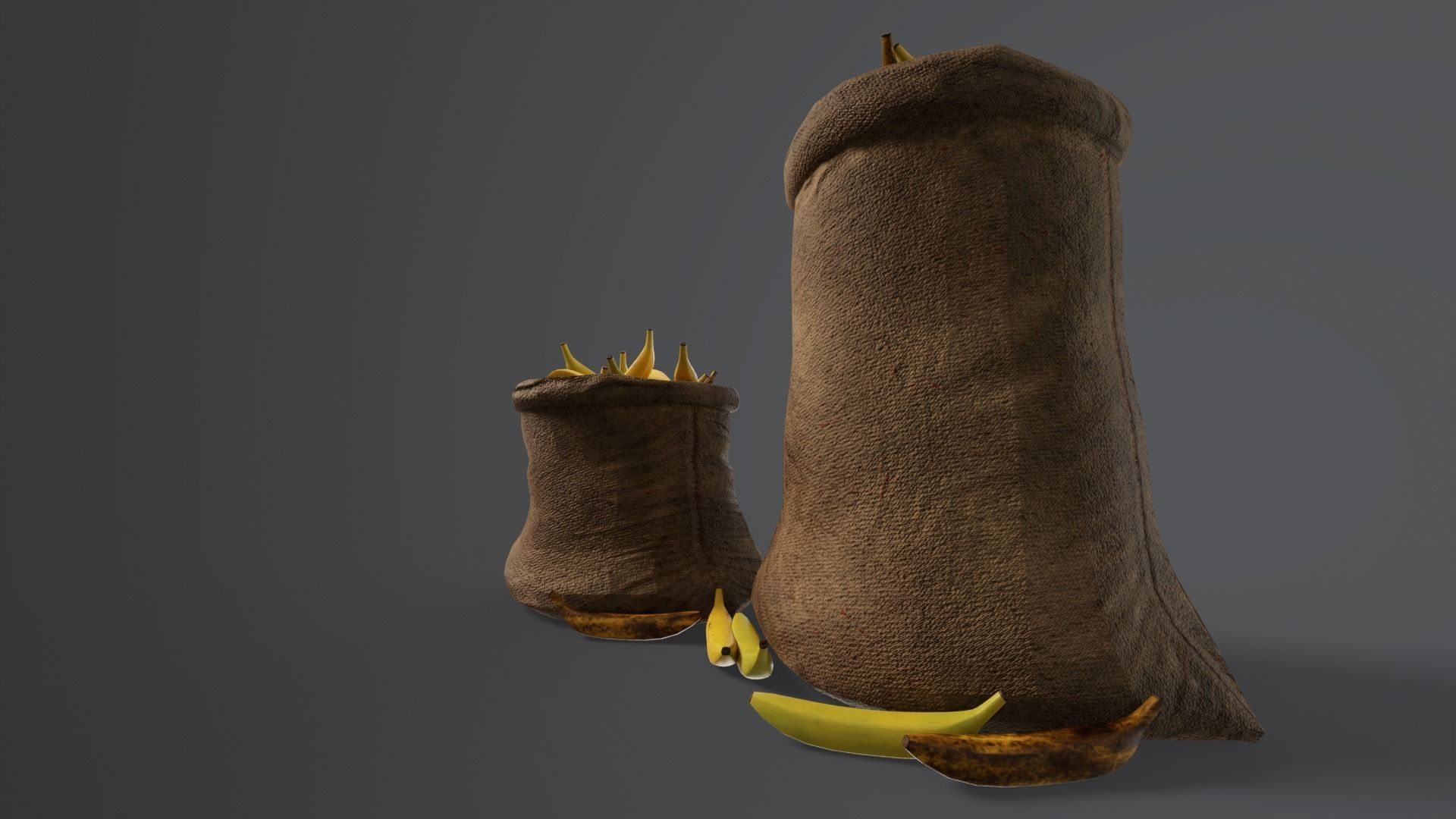 Bananas Sacks Low-poly 3D model_12