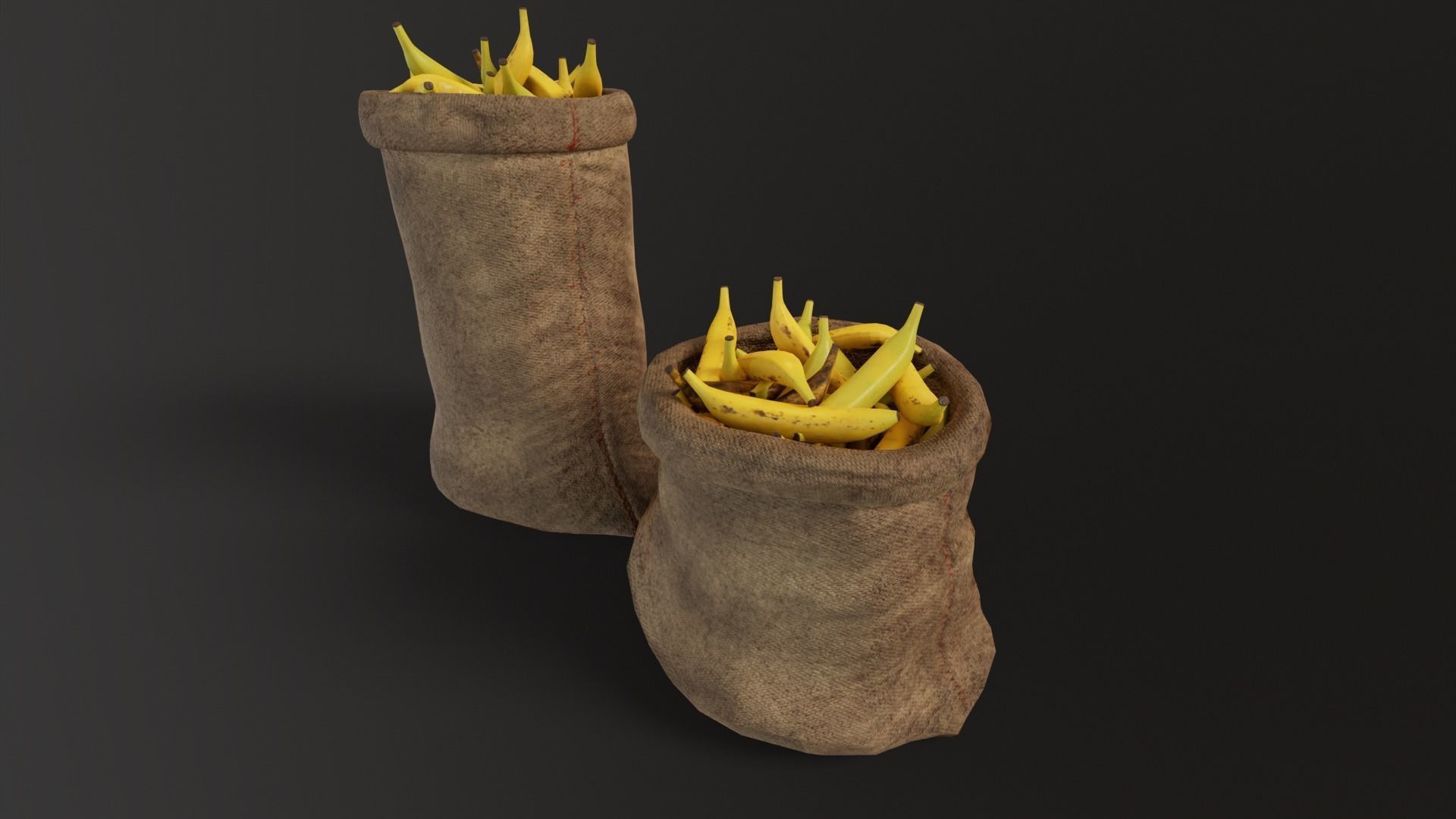 Bananas Sacks Low-poly 3D model_8