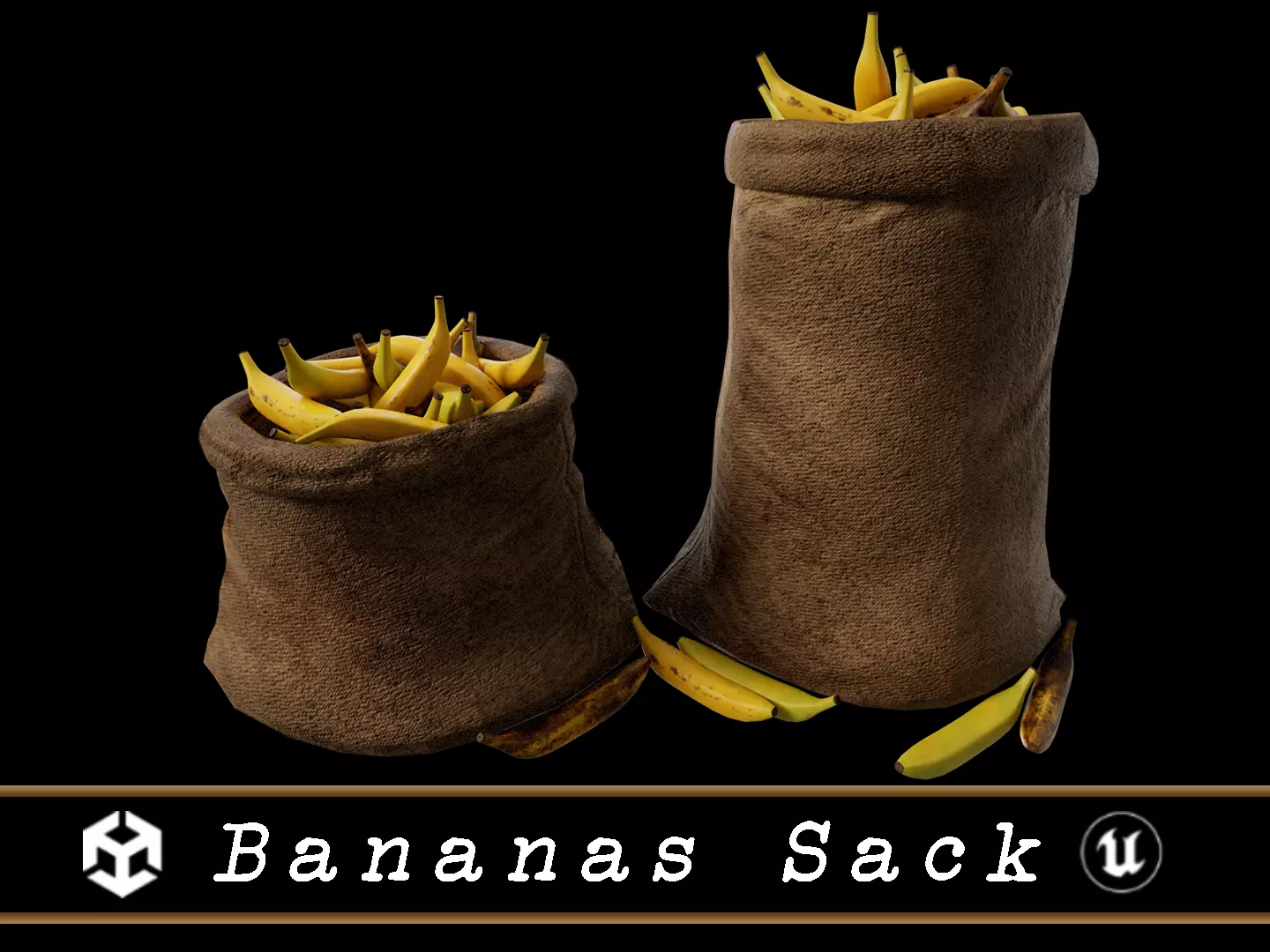 Bananas Sacks Low-poly 3D model_0
