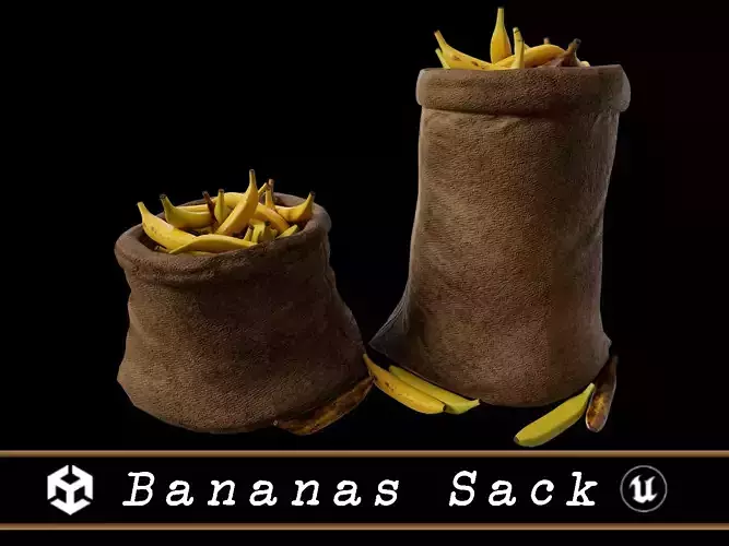 Bananas Sacks Low-poly 3D model