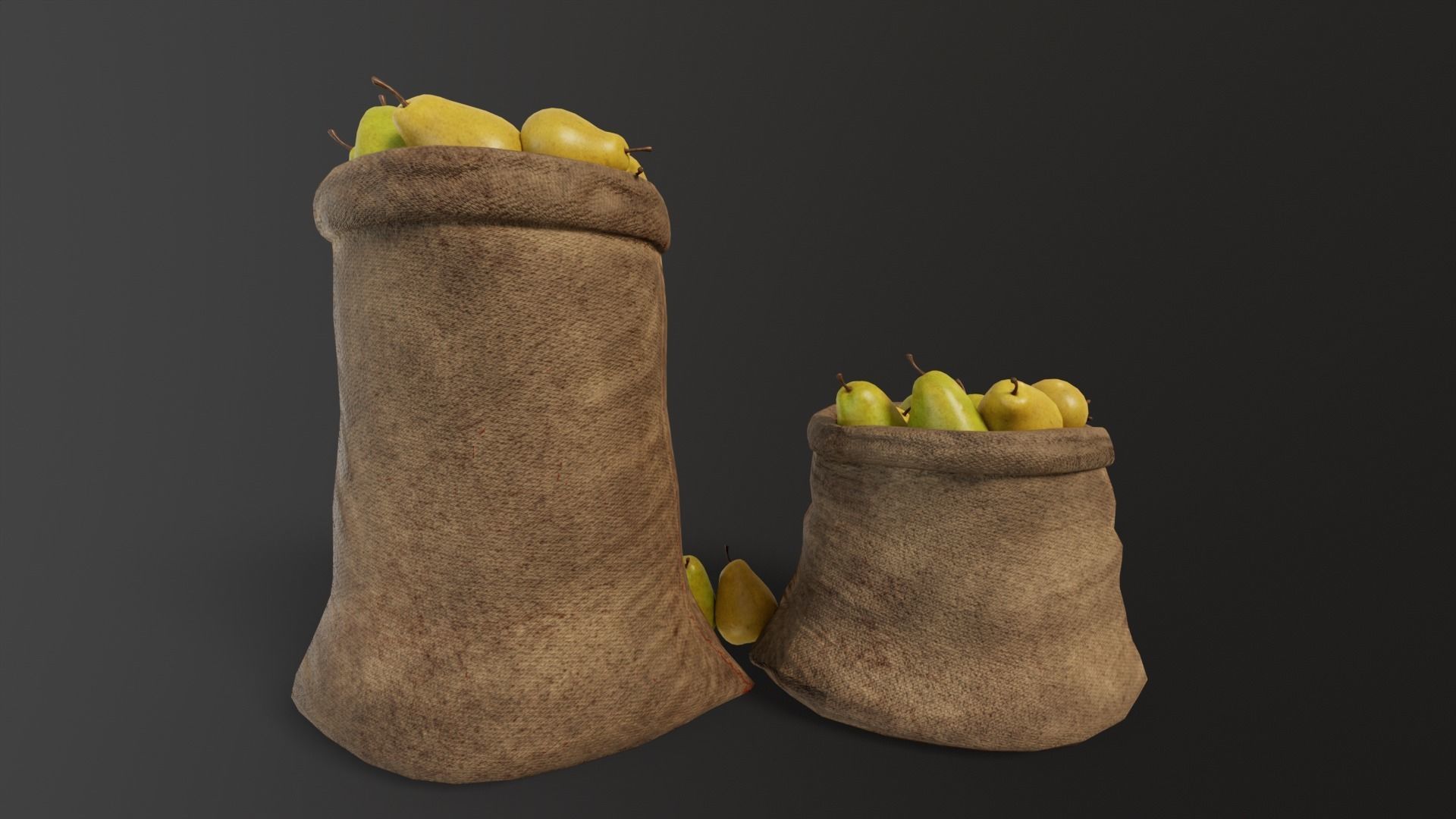 Pears Sacks Low-poly 3D model_10