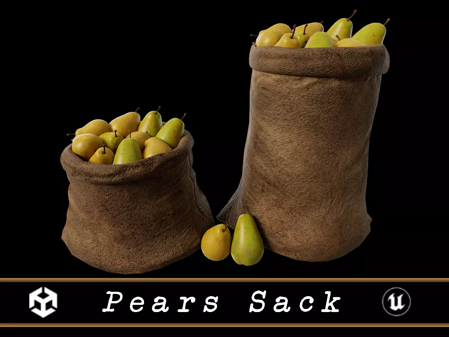 Pears Sacks Low-poly 3D model_0