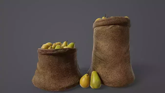 Pears Sacks Low-poly 3D model 2