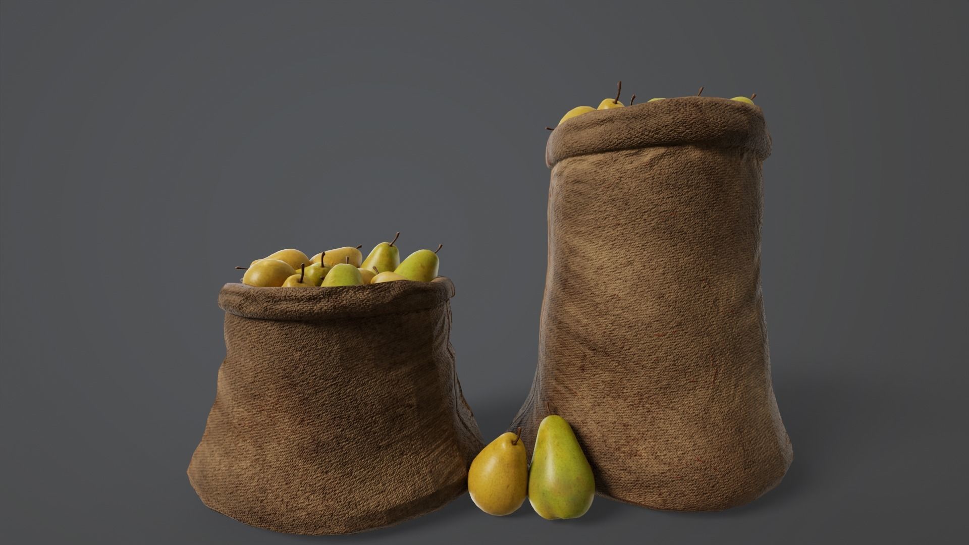 Pears Sacks Low-poly 3D model_2