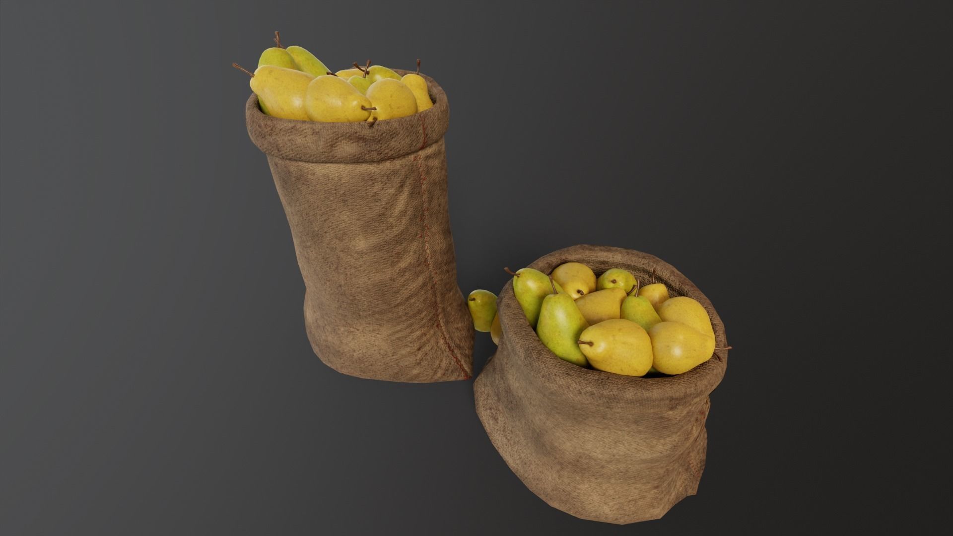Pears Sacks Low-poly 3D model_8