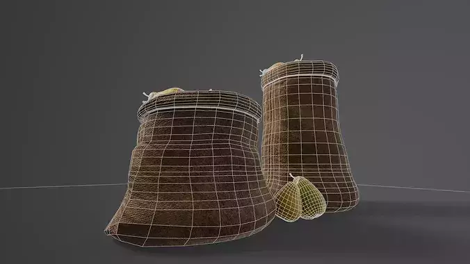 Pears Sacks Low-poly 3D model 5