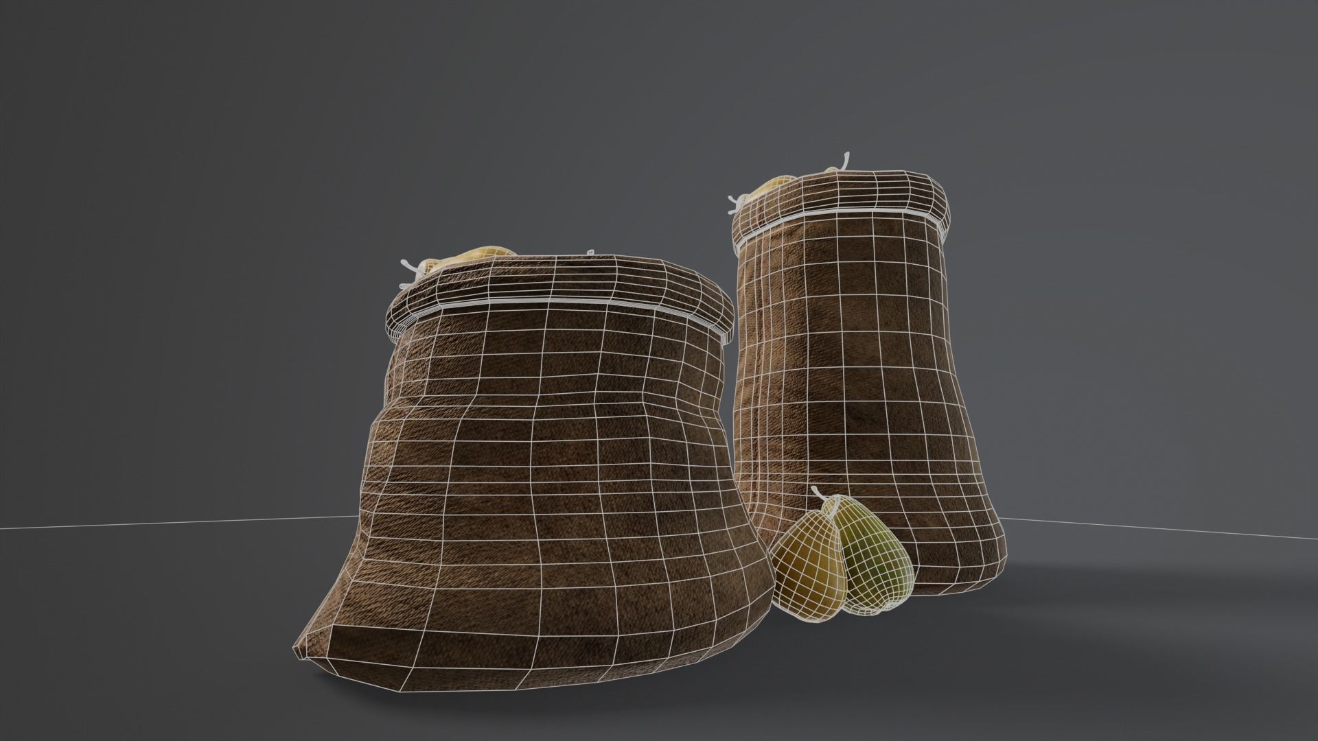 Pears Sacks Low-poly 3D model_5