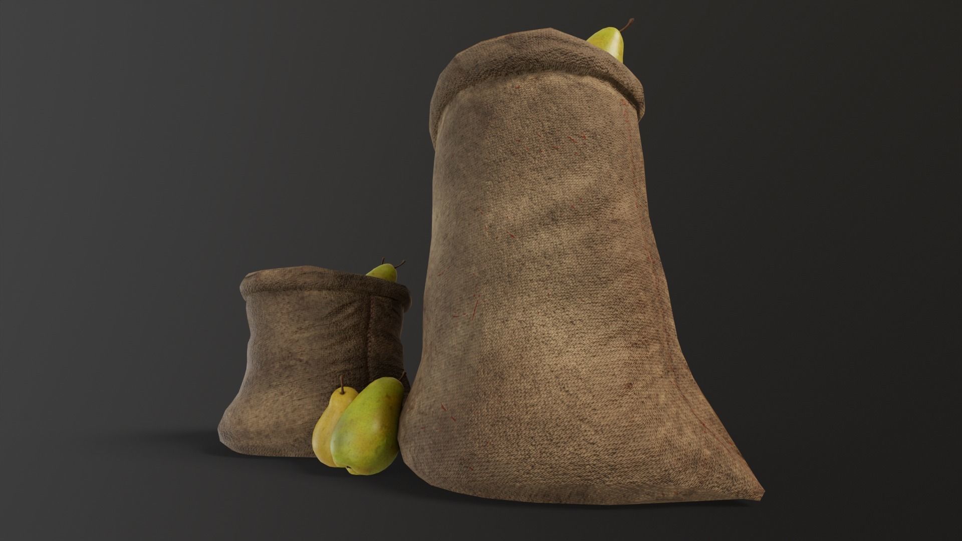 Pears Sacks Low-poly 3D model_13