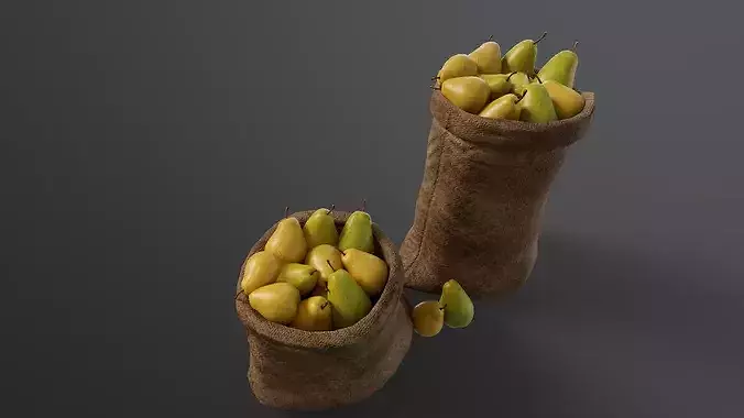 Pears Sacks Low-poly 3D model 6