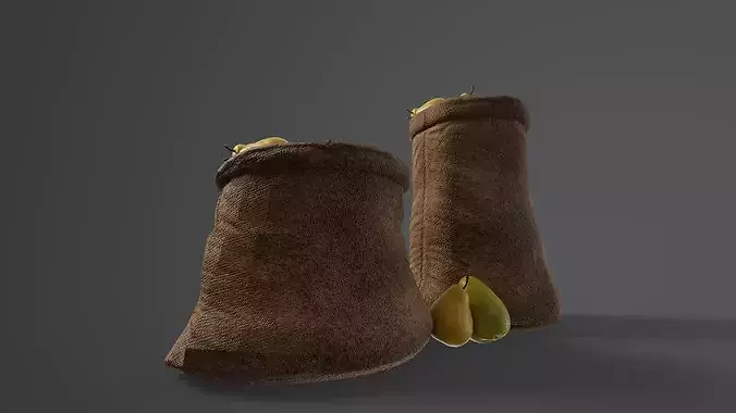 Pears Sacks Low-poly 3D model 4