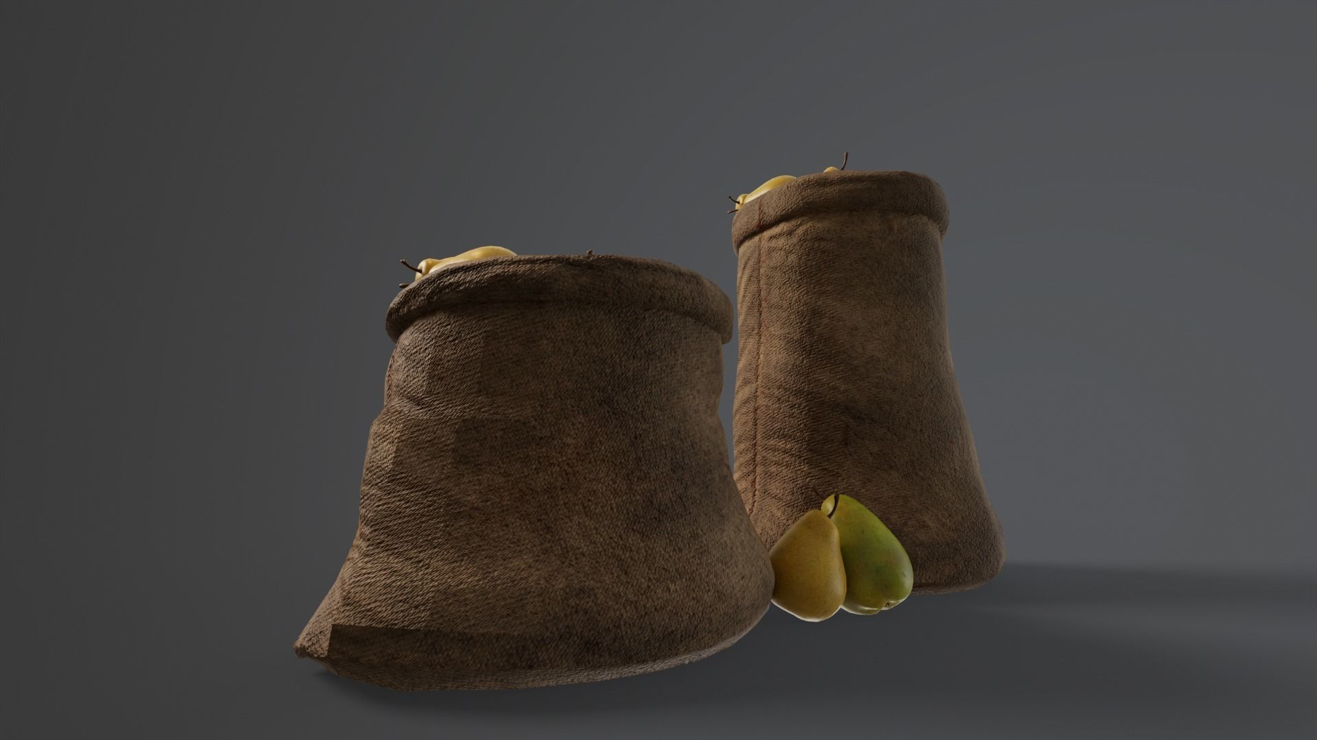Pears Sacks Low-poly 3D model_4
